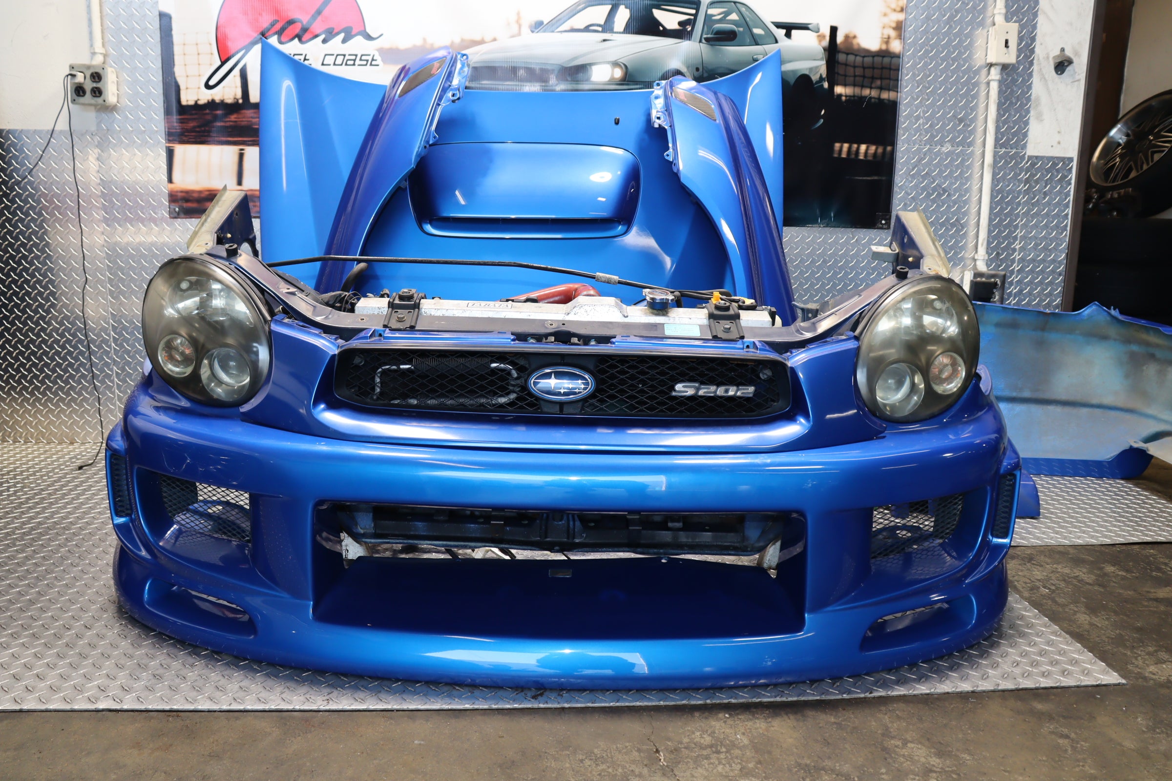 JDM SUBARU IMPREZA WRX STI S202 GDB BUGEYE COMPLETE FRONT END NOSE CUT –  JDM Westcoast